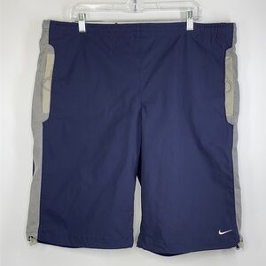 Vintage Nike Blue Gray 24" Long Lined Swim Trunks Large